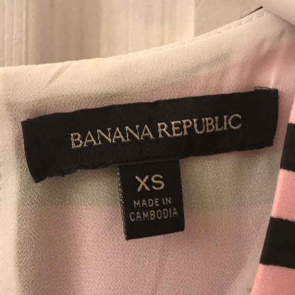 banana republic polyester striped top,  XS - Picture 4 of 6
